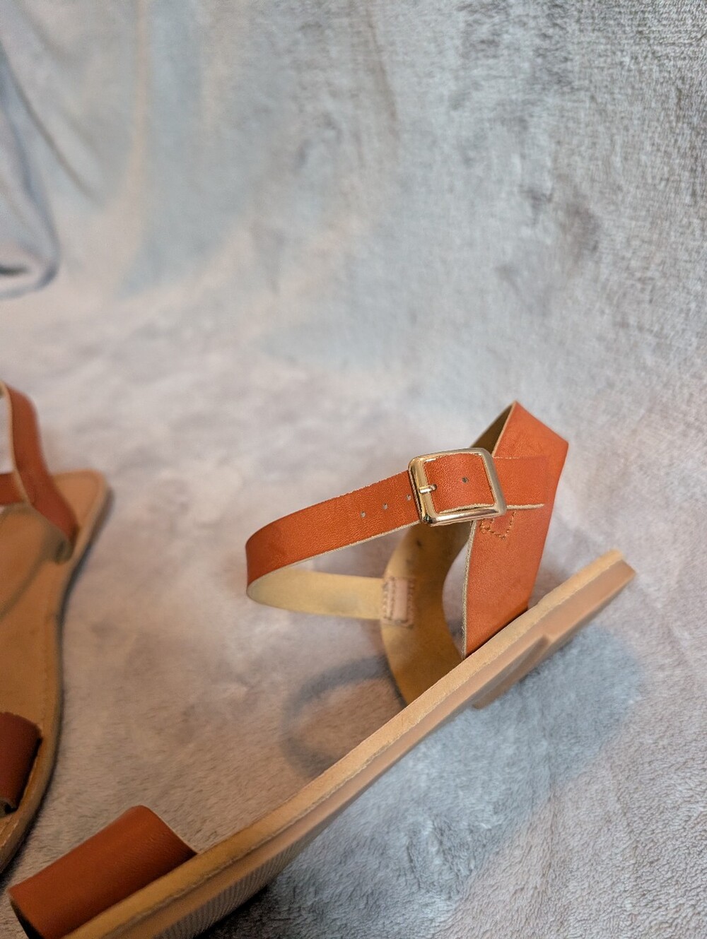 Classic Tan Leather Strap Women's Sandals - Picture 2 of 6